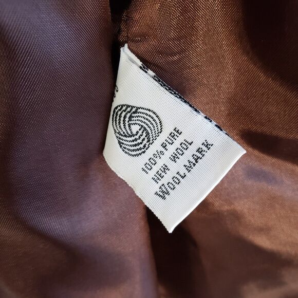 Pendleton Blazer Jacket Womens Size 4 100% Virgin Wool Brown Vintage USA Fabric - Picture 7 of 11